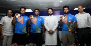 Anurag Thakur Felicitates Boxing World Championship And Archery World Cup Teams-1