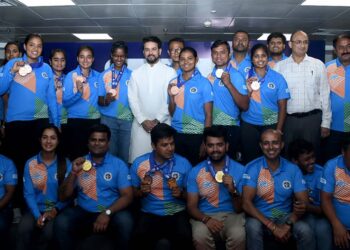 Anurag Thakur Felicitates Boxing World Championship And Archery World Cup Teams