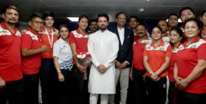 Anurag Thakur Felicitates Boxing World Championship And Archery World Cup Teams-4