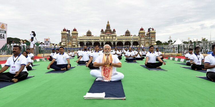8th International Day Of Yoga, PM Leads Mass Yoga Demonstration At Mysuru Palace
