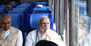 PM takes a ride in Vande Bharat Express at Gandhinagar Station