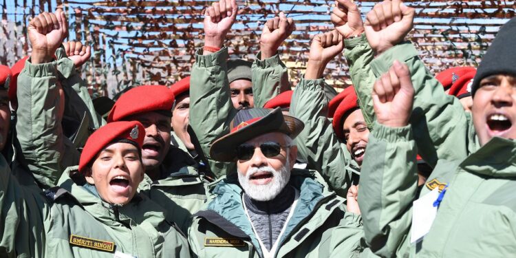 PM celebrates Diwali with Armed Forces, in Kargil on October 24, 2022.