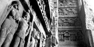 The Cave Temples of Mumbai and Beyond_Elaborate sculptures at the entrance of Karla Caves